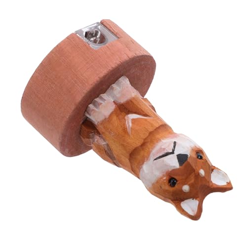 OSALADI Kawaii Shiba Inu Holz Anspitzer Handspitzer mit Einlochmechanismus für Schule Büro Niedliches Cartoon Schreibwaren Zubehör von OSALADI