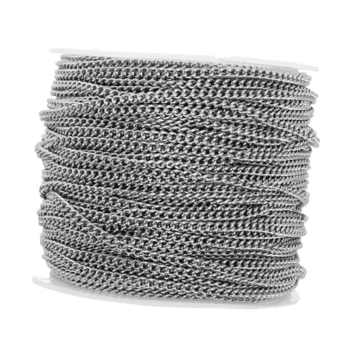 OSALADI Kettenzubehör Schmuck Panzerkette Aluminium Kabelketten Kette Für Charms Dekokette Anhängerkette Perlenkette Metallmaterial Haustierkette Silber Edelstahl OSALADI Kettenzubehör Schmuck Panzerkette Aluminium Kabelketten Kette Für Charms Dekokette Anhängerkette Perlenkette Metallmaterial Haustierkette Silber Edelstahl von OSALADI