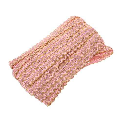 OSALADI Kleidung DIY trimmen Flecken Rüsche Quaste Kleidungsstück Stoff Bekleidungsverkleidung Gardinenleiste nähen Vorhang DIY trimmen Kleidung trimmen Ornament Polyestergarn Rosa von OSALADI