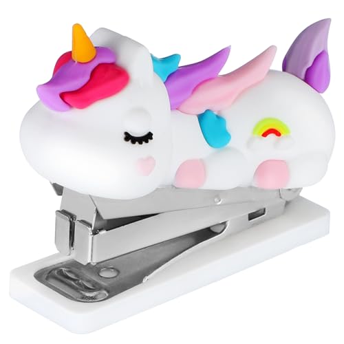 OSALADI Kleiner Einhorn Heftgerät Handlicher Tacker Süßes Design für Schüler Lehrer Stabiler Bürohefter für Zuhause und Schule mit Reibungslosem Klammermechanismus OSALADI Kleiner Einhorn Heftgerät Handlicher Tacker Süßes Design für Schüler Lehrer Stabiler Bürohefter für Zuhause und Schule mit Reibungslosem Klammermechanismus von OSALADI