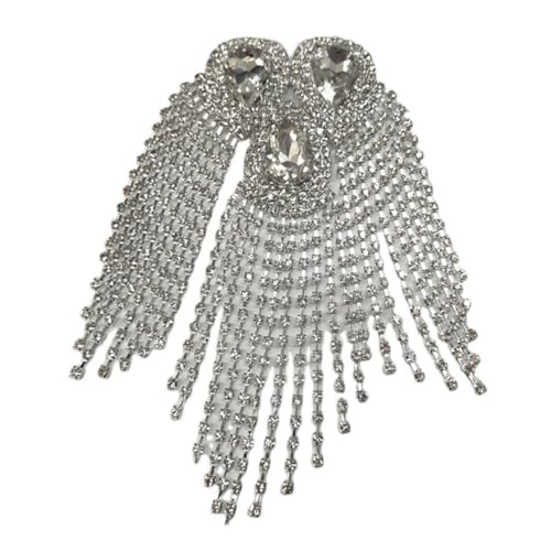 OSALADI Kristallquaste Schulterepauletten Elegantes Kostümzubehör für Frauen Strassbesetzte Quasten Perfektes Accessoire für Partys und Besondere Anlässe von OSALADI