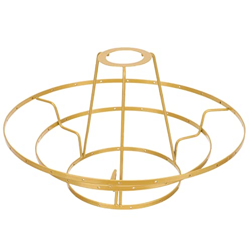 OSALADI Kronleuchter Rahmen Lampenschirm Ringe 3 Schicht Lampenschutz Schirm Fitter Eisendraht Glühbirne Schutzkäfig Diy Kronleuchter Lampenschirm Zubehör für Deckenpendelleuchte Golden von OSALADI