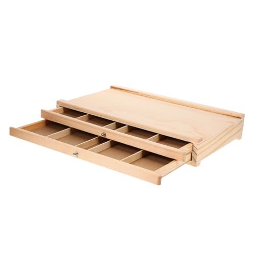 OSALADI Kunstbox-organizer Für Malutensilien Hölzerne Aufbewahrungsbox Mit Pinselhaltern Und Farbkästen Organizer Für Kunstbedarf Mit Mehreren Für Künstler Und Studenten von OSALADI
