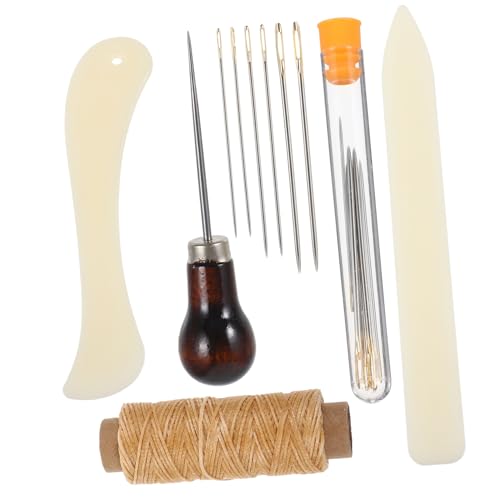 OSALADI Leder Diy Werkzeugsatz Teiliges Handnähset für Lederhandwerk Nähnadeln Faden und Zubehör für Buchbinden Taschen Gürtel und Mehr von OSALADI