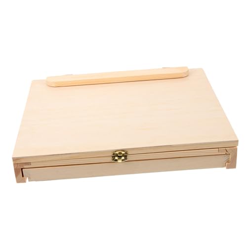 OSALADI Leichter Holz Skizzenboard mit Schublade Tragbares Malbrett Langlebigem Kiefernholz Zeichenbrett für Zeichnen und Malen zu Hause und Unterwegs von OSALADI