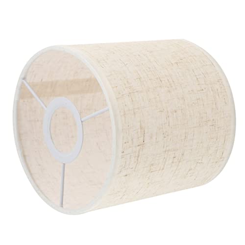 OSALADI Lampenschirm Stehlampe E27 Leinengewebe Lampenschirm Drum Lampenschirm 15x15cm Reisweiß Lampenschirm Tischlampenschirm FüR Schlafzimmer Wohnzimmer von OSALADI