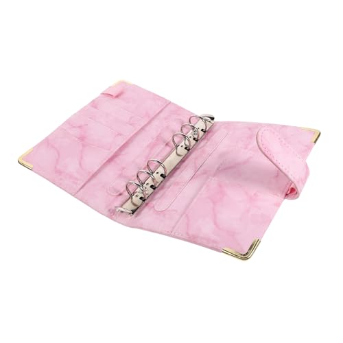 OSALADI Loose Leaf Binder Cover Dekorativer Einband aus Imitationsleder Rosa Marmor Design für Notizbuch und Planer für Schule Büro und Reisen von OSALADI