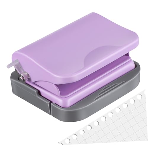OSALADI Loseblattbuch Puncher Locher aus Papier Locher für lose Blätter Tragbarer Papierlocher Ringbuchlocher Mini-Locher Locher zum Basteln Mini tragbarer Locher Plastik Violett von OSALADI