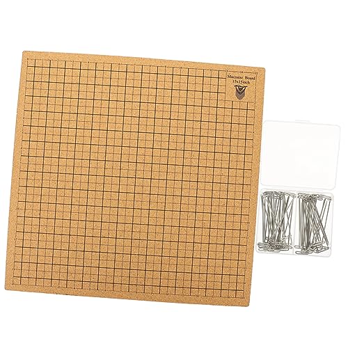 OSALADI Macrame Board Kork DIY Flechtbrett mit T Förmigen Nadeln Tragbares Knüpfbrett für Makramee Armbänder Knoten und Flechtprojekte Kratzfest und Leicht von OSALADI