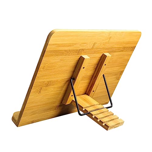 OSALADI Manuskript-leseständer Stand Faltbar Desktop-buchständer Bücherregal Klein Schreibtisch Gestell Staffeleien Planke Einstellbar Desktop-zeichenbrett Yellow Hölzern von OSALADI