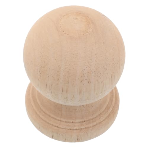 OSALADI Massive Holzdekorationssäulen Geländer Holz -top Verandasäulen Unbemaltem Holzkugelfinial Hölzerne Innenausstattung Lampen -finialbeschläge Diy Möbel Topper Diy -holzgeländer Beige von OSALADI