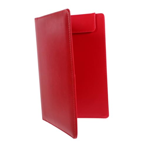 OSALADI Memo-Ordner klein Clipboard Klemmbretter Klemmbrett mit Speicher Inhaber eines Menübelegs Büro-Schreibtafel Portfolio-Zwischenablage Rechnungs-Zwischenablage Billboard PU-Leder rot von OSALADI