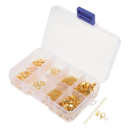 OSALADI Metall Schmuckzubehör Teilig mit Karabinerverschlüssen Sprungringen Crimp Enden und Verlängerungsketten Goldfarben DIY Schmuckherstellung Langlebig und Korrosionsbeständig OSALADI Metall Schmuckzubehör Teilig mit Karabinerverschlüssen Sprungringen Crimp Enden und Verlängerungsketten Goldfarben DIY Schmuckherstellung Langlebig und Korrosionsbeständig von OSALADI