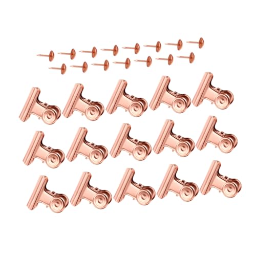 OSALADI Metallische Lange Klammern Set Teiliges Set Roségold für Büro Schule Zuhause Robuste Büroklammern Praktische Papierorganizer mit Heft und Pinnnadel Funktion von OSALADI
