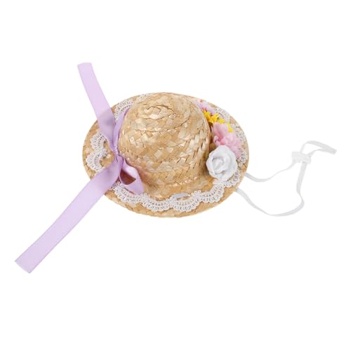 OSALADI Mini-Strohhut Für Puppen: Miniatur-puppenhut Mit Schleife Und Blumen Für Geburtstags-, Hochzeits- Und Mottopartys – DIY-bastel- Und Dekorationsbedarf von OSALADI