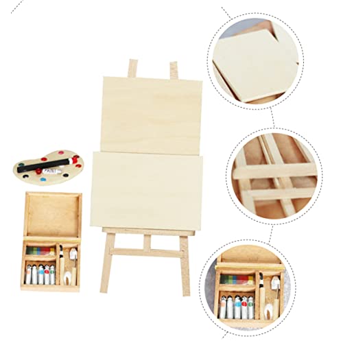 OSALADI Miniatur Malset mit Staffelei Malbrett Palette und Farbbox Puppenhaus Dekoration für Miniatur Szene Künstlerisches Zubehör für Mini Haus Modelle OSALADI Miniatur Malset mit Staffelei Malbrett Palette und Farbbox Puppenhaus Dekoration für Miniatur Szene Künstlerisches Zubehör für Mini Haus Modelle von OSALADI
