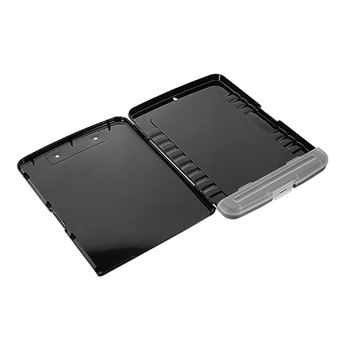 OSALADI Multifunktionale Dokumentenbox mit Schreibtafel Tragbare Aufbewahrungsbox für Büro und Zuhause für Papier Dokumente und aus Robustem Kunststoff Schwarz mit Stifthalter von OSALADI