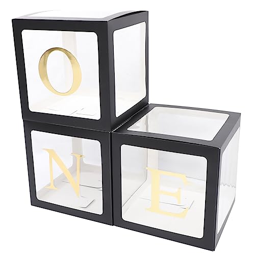 OSALADI One Letter Balloon Boxes für Ersten Geburtstag Transparente Boxen zur Dekoration One und Schwarzen Boxen für Fotohintergründe und Feiern OSALADI One Letter Balloon Boxes für Ersten Geburtstag Transparente Boxen zur Dekoration One und Schwarzen Boxen für Fotohintergründe und Feiern von OSALADI