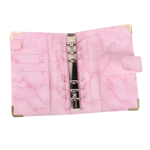 OSALADI Ordnerabdeckung Notizbücher Bargeld-stuffing-ordner Planerhüllen Notebook -cover Einband Für Loseblatthefter Notepad Cover Loseblattordner Ästhetischer Binder Rosa Rostfreier Stahl von OSALADI