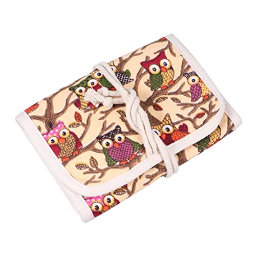 OSALADI Owl Stricknadeltasche Baumwolle Große Kapazität für Häkelnadeln Organizer für Handarbeiten für Zuhause und Reisen Langlebig und Praktisch von OSALADI