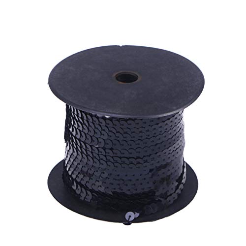 OSALADI Paillettenband Schwarz für Diy Kleidung Elastisches Sequin Ribbon für Hochzeitskleider Dekorationen und Nähprojekte Yards Rolle von OSALADI