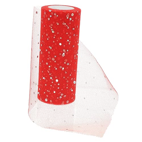 OSALADI Party Tüllband Rolle mit Pailletten Yards Dekorationsband für Hochzeiten Partys und Bastelarbeiten Rot Vielseitiges Wickelband für Kreative Diy Projekte OSALADI Party Tüllband Rolle mit Pailletten Yards Dekorationsband für Hochzeiten Partys und Bastelarbeiten Rot Vielseitiges Wickelband für Kreative Diy Projekte von OSALADI