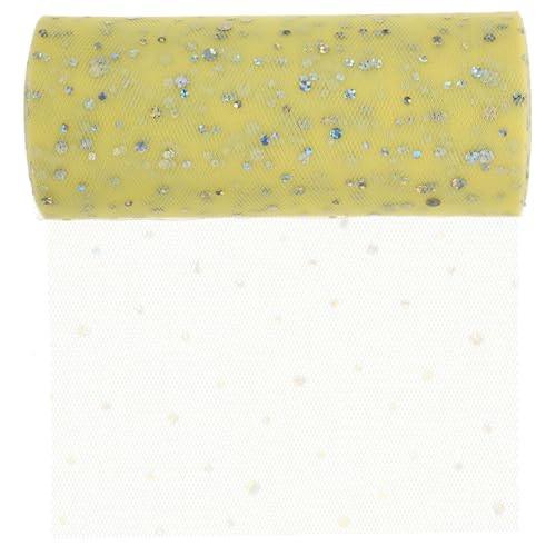OSALADI Party Tüllband Rolle mit Pailletten Yards Sequin Tulle für Hochzeiten Feste und Bastelprojekte Dekoratives Geschenkband für Kreative Diy Ideen Hellgelb OSALADI Party Tüllband Rolle mit Pailletten Yards Sequin Tulle für Hochzeiten Feste und Bastelprojekte Dekoratives Geschenkband für Kreative Diy Ideen Hellgelb von OSALADI