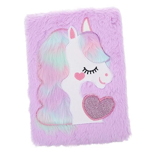 OSALADI Plüsch Einhorn Notizbuch Süßes Tagebuch mit Flauschigem Cover für Mädchen von Plänen und Gedanken Perfektes Schreibwarenaccessoire von OSALADI