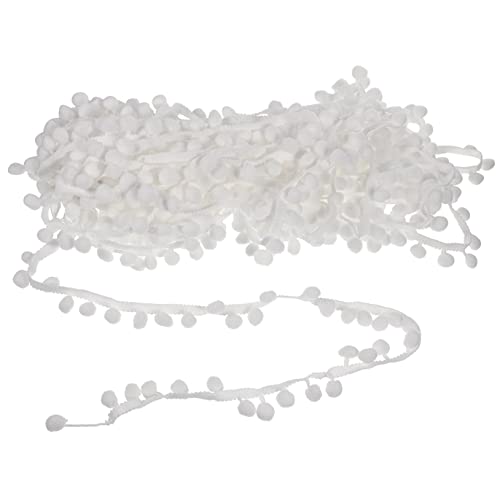 OSALADI Pom Pom Borte Fransen mit Quasten Diy Dekoration für Hochzeiten Kleidung Vorhänge Bastelprojekte Breit Große Weiße Pompons von OSALADI