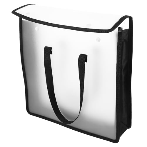 OSALADI Praktische Handtasche für Dokumente Schwarzer Aufbewahrungsbeutel für Unterlagen Schülerarbeiten und Kunstprojekte Stabil für Büro und Reisen von OSALADI