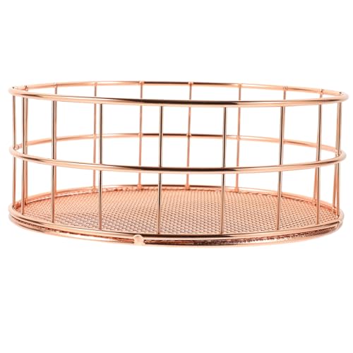 OSALADI Praktischer Aufbewahrungskorb aus Robustem Metall mit Ablauflöchern Multifunktionaler Organizer für Büro Bad Küche und Schlafzimmer Runder Metallkorb in Elegantem Roségold OSALADI Praktischer Aufbewahrungskorb aus Robustem Metall mit Ablauflöchern Multifunktionaler Organizer für Büro Bad Küche und Schlafzimmer Runder Metallkorb in Elegantem Roségold von OSALADI