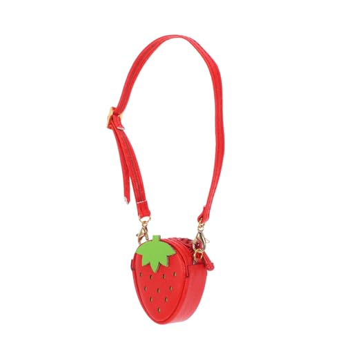 OSALADI Puppen-umhängetasche Puppen-minitasche Erdbeere Geldbörse Puppen-Kleidungs-Accessoires Puppe Umhängetasche Erdbeerkleid Kawaii Geldbörsen Erdbeer Umhängetasche Puppenhandtasche Rot von OSALADI