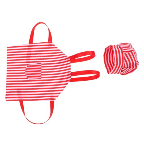 OSALADI Puppenschürze Kochmütze Mini-Puppen-Sachen Mini-puppenmütze Schulmaterial Für Puppen Puppenherstellung Kit Puppenzubehör Machen Mini-kochmütze Miniatur-puppenhüte Rot Stoff von OSALADI