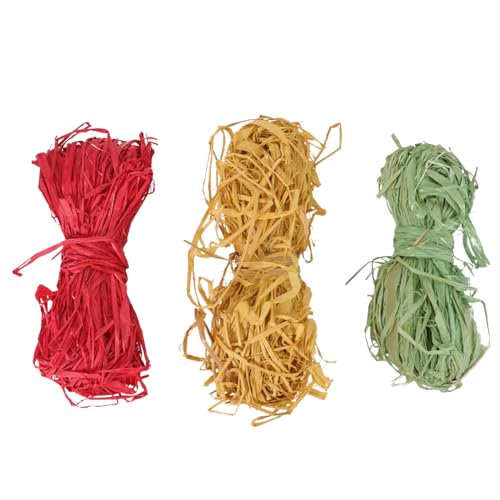 OSALADI Raffia Bündel Natur Raffiabast Buntes Verpackungsband für Diy Handwerk Geschenkverpackung Blumensträuße Basteln und Dekoration für Feste und Kreative Projekte von OSALADI
