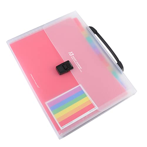 OSALADI Regenbogen Aktenordner mit Multilayer Dokumentenmappe für Büro Schule Zuhause Tragbar und Langlebig zur Organisation Wichtiger Unterlagen von OSALADI