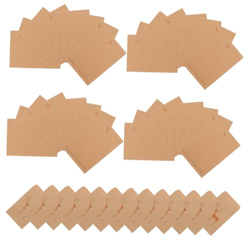 OSALADI Retro -Umschlagbuchstabenpapier Set Schreibwaren Gruß kleine Umschläge Post groß Vintage -Papier Vintage Stationery Paper Pergamentpapier zum Schreiben Brief Brown von OSALADI