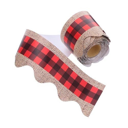 OSALADI Rote-schwarze Buffalo Check Papier-bordüre Reißfestes Bulletin Board Border Trim Klassisches Karomuster für Schulklassen Tafeln Bürodekoration und Partys von OSALADI