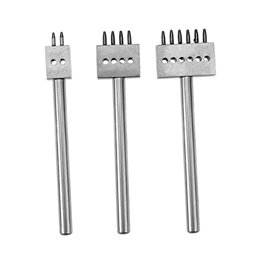 OSALADI Rundloch Stanzwerkzeug Set Diy Prong Lochstanze für Lederhandwerk Langlebiges Edelstahlmeißel Set zum Stanzen von Armbändern und Karten von OSALADI