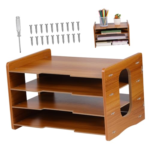 OSALADI Schreibtisch Organizer aus Holz Lagig Design für Büro und Zuhause Große Kapazität für Dokumente Briefe und Schreibwaren Stabil und Vielseitig Einsetzbar von OSALADI