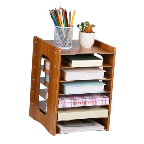 OSALADI Schreibtisch Organizer aus Holz Schichtiger Ablagekasten für Büro Vielseitiger Dokumentenhalter mit Großem Fassungsvermögen Vertikales Design für Optimale Raumnutzung OSALADI Schreibtisch Organizer aus Holz Schichtiger Ablagekasten für Büro Vielseitiger Dokumentenhalter mit Großem Fassungsvermögen Vertikales Design für Optimale Raumnutzung von OSALADI