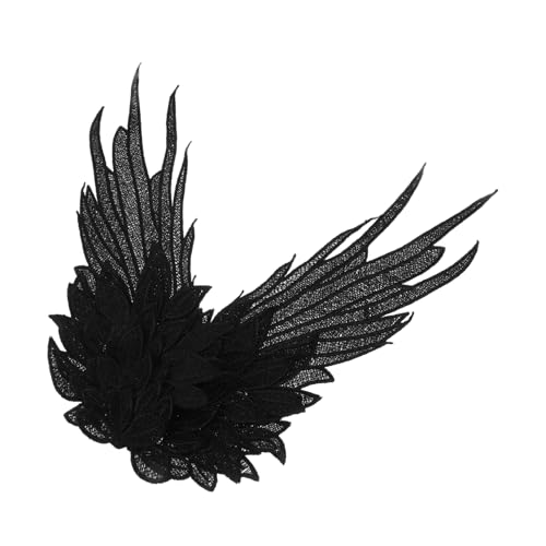 OSALADI Schwarze Bestickte Engel Flügel Applikationen Große DIY Patches für Kleidung Leichte Polyester Stoffverzierung Vielseitig für Party und Kostümoutfits Einfach zu Nähen und Tragen von OSALADI