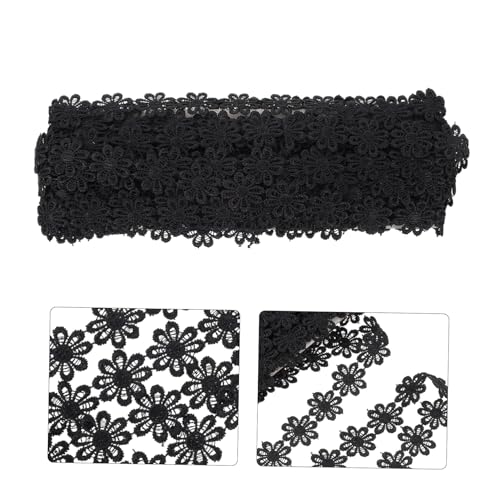 OSALADI Schwarze Polyester spitze mit Blütenblättern Langlebiges DIY band für Vorhänge Kleidung Schmuck und Geschenkverpackung Atmungsaktiv Knitterfrei Vielseitig für Näh Bastelprojekte von OSALADI