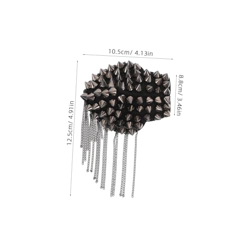 OSALADI Schwarze Punk Schulterklappen mit Metallkette und Kleinen Nieten Spitze Retro Epauletten mit Quaste für Männer und Frauen Vielseitiges Kostüm accessoire Langlebig aus Ccb und von OSALADI