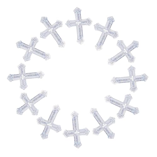 OSALADI Silber Glitter Kreuz Konfetti Glänzende Tischdeko für Hochzeit Shower Taufe Kommunion Vielseitige Religiöse Party Streudeko Langlebig und Einfach Anzuwenden von OSALADI