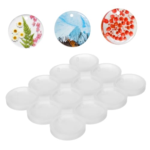 OSALADI Silikonform klein Schild Größe Schlüssel runden für epoxidharz Formen aus Silikonharz Silikonharzform Epoxid-Silikon-Gießform Harzformen Silikon-Kit Kieselgel Weiß von OSALADI