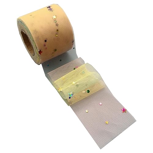 OSALADI Star Moon Diy Tüllband mit Regenbogen Pailletten für Kleidung und Haarschmuck Hellgelb Elegantes Leichtes Dekoband für Kreative Bastelprojekte OSALADI Star Moon Diy Tüllband mit Regenbogen Pailletten für Kleidung und Haarschmuck Hellgelb Elegantes Leichtes Dekoband für Kreative Bastelprojekte von OSALADI