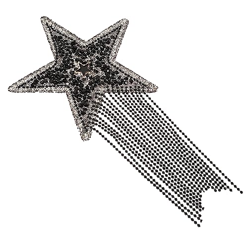 OSALADI Star Shape Rhinestone Bügelpatch Glitzernde Strass Applikation für Kleidung Taschen und Hüte Diy Dekoration Reparatur Einfach Anzuwenden Individuell Gestaltbar Schwarz mit von OSALADI