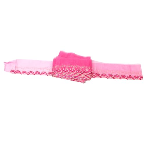 OSALADI Stickerei Spitze Bandreste Spitzenapplikationen Verzierungen Spitzenstoff Meterware Spitzenbesatz zum Nähen Spitzenbänder zum Basteln Stoffband Polyester Rosy von OSALADI