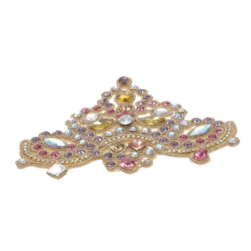 OSALADI Strass Bügelbild Schuhblume Glänzend Applikation DIY Kleidung Reparatur Patch Rosa Für Kleidung Taschen Accessoires von OSALADI