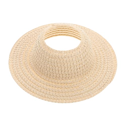 OSALADI Strohhut hohler Hut Sonnenhüte frauen Stroheimerhüte für Damen Mini-Foto-Requisiten Miniatur -Top -Hut Miniatur-Puppenhüte Dollhouse Craft Hüte DIY Zylinder Beige von OSALADI